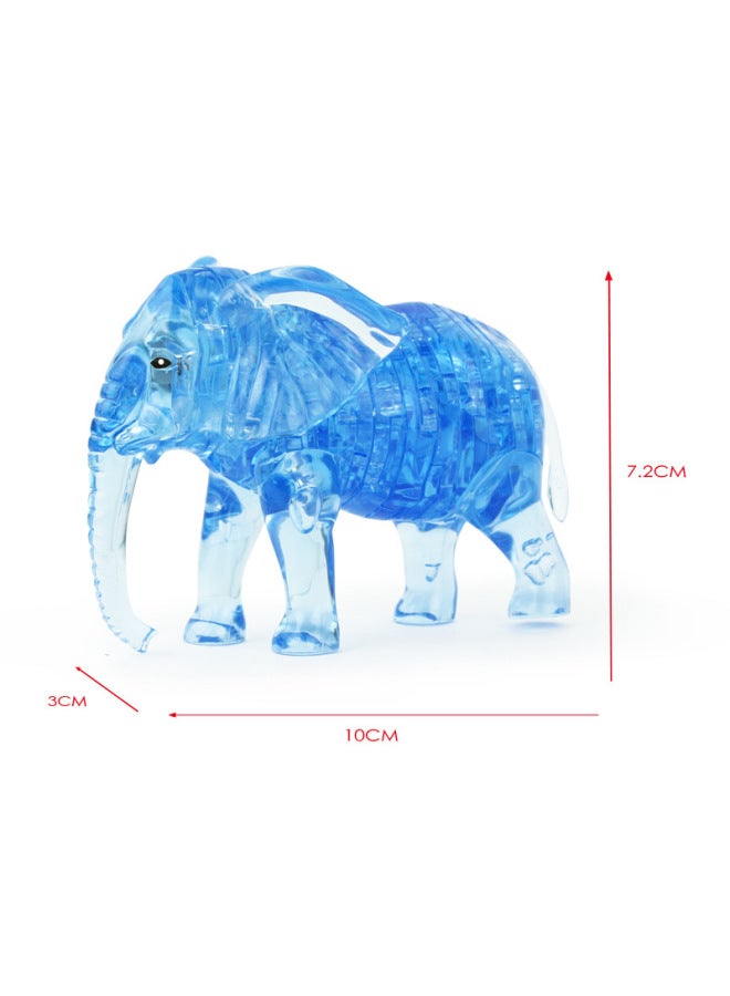 3d Puzzle Toys Jigsaw Puzzles Building Blocks Educational Brain Teaser Games For Kids Adults-Color:Elephant (Blue) - Image 5